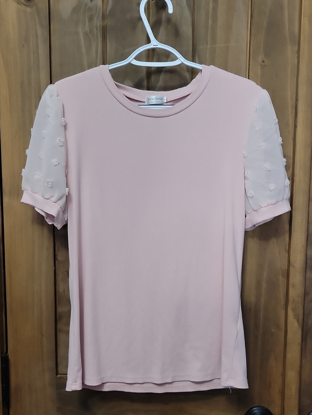 Pink Short Sleeve Puff-Sleeve Top
